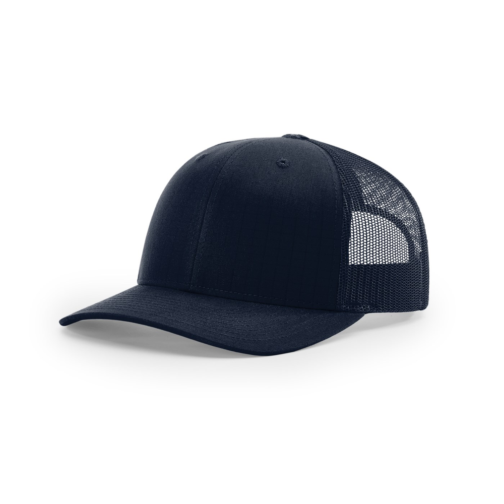 Richardson 112T blank hat in Navy — front angled view