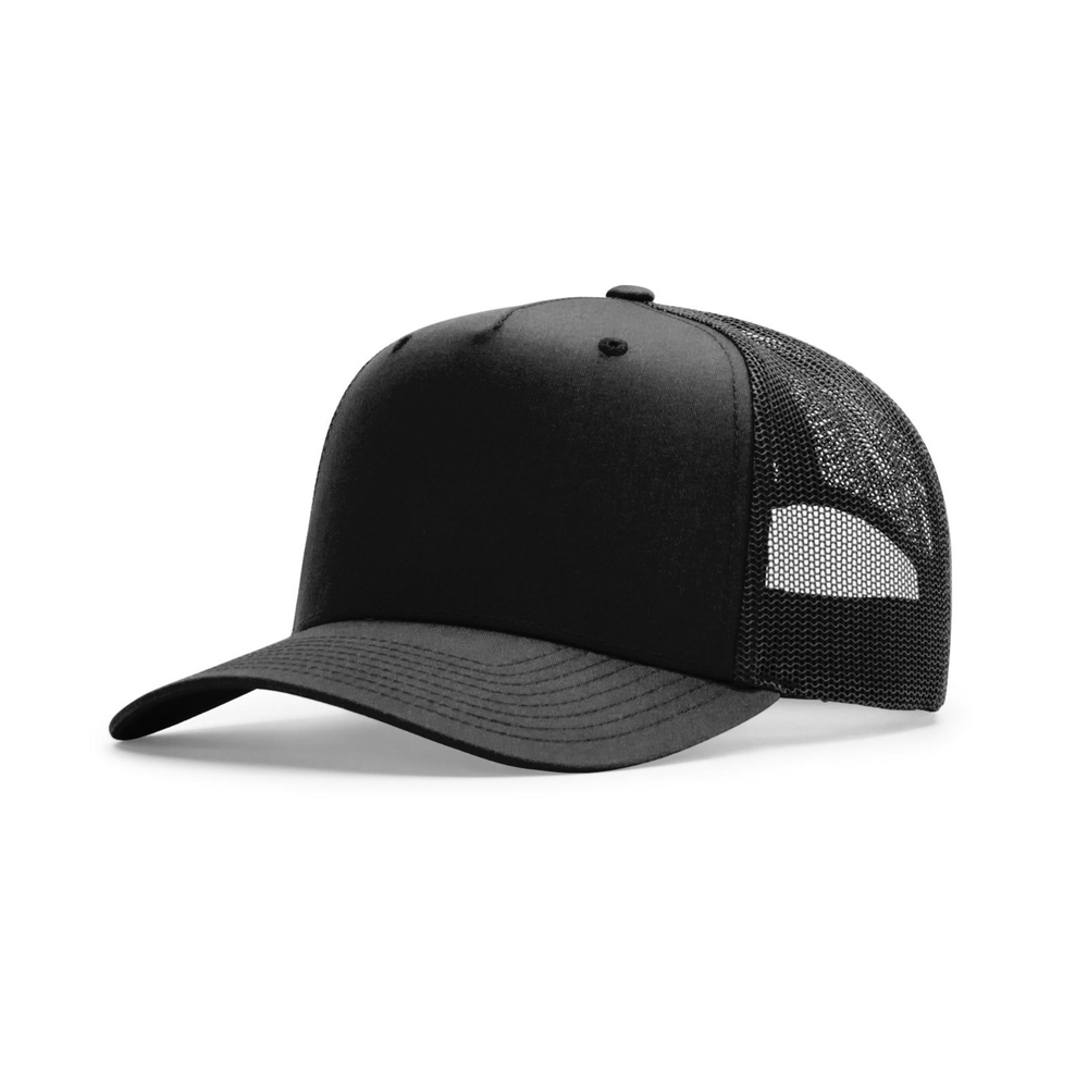 Richardson 112FPC blank hat in Black — front angled view