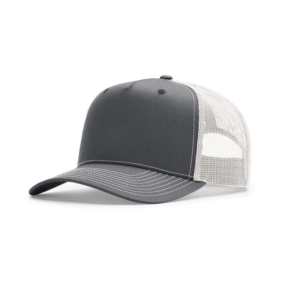 Richardson 112FPC blank hat in Charcoal/Ice Grey — front angled view