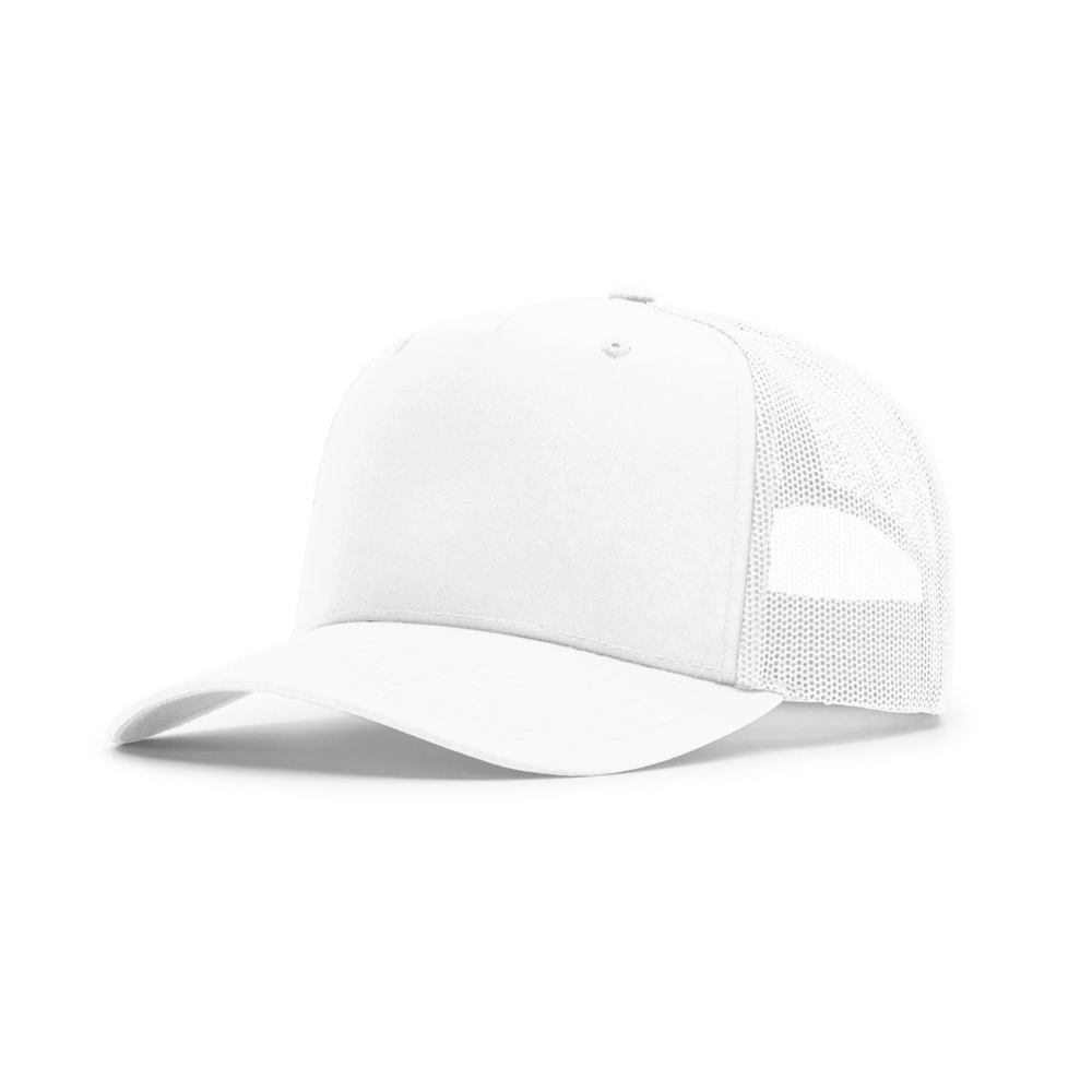Richardson 112FPC blank hat in White — front angled view