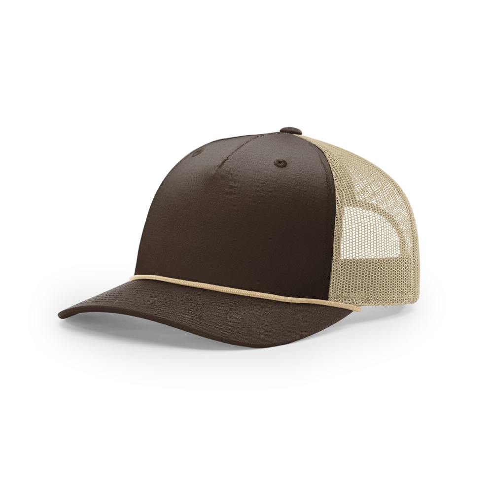 Richardson 112FPR blank hat in Brown/Khaki/Khaki — front angled view