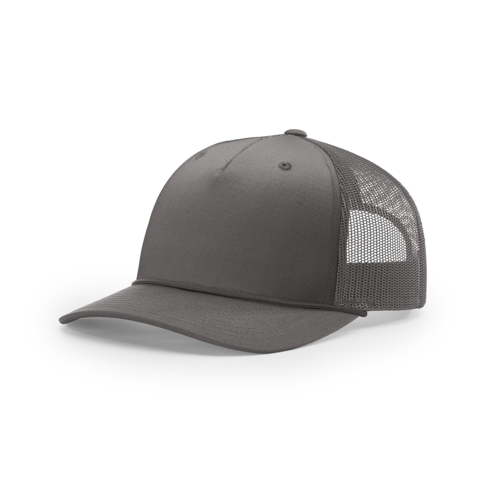 Richardson 112FPR blank hat in Charcoal/Charcoal — front angled view