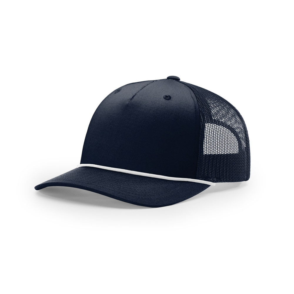 Richardson 112FPR blank hat in Navy/White — front angled view