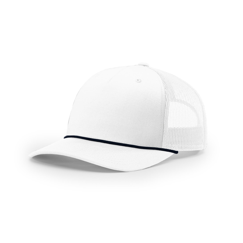 Richardson 112FPR blank hat in White/Navy — front angled view