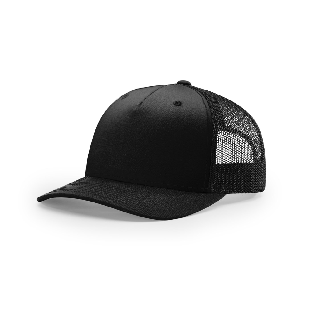 Richardson 112FP blank hat in Black — front angled view