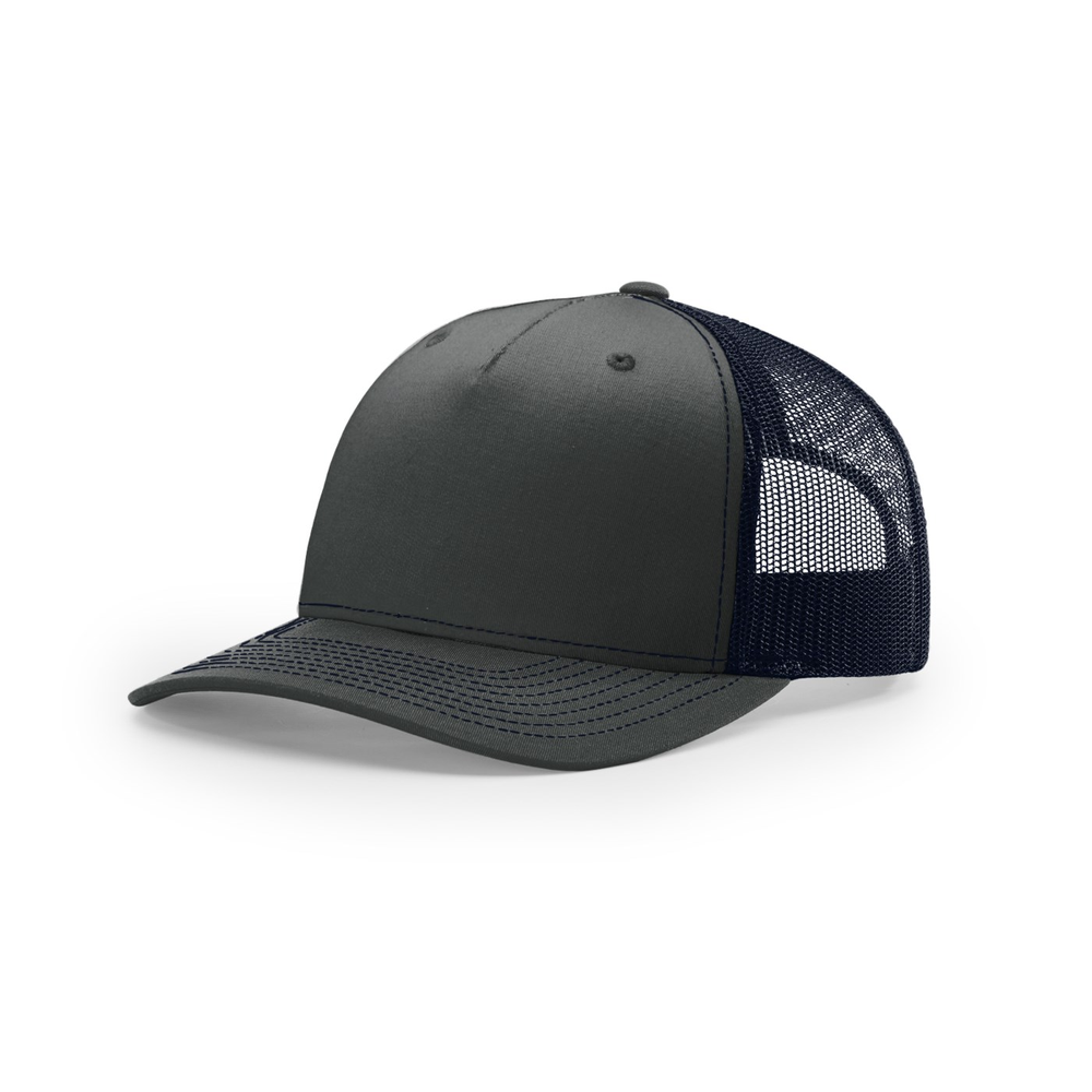 Richardson 112FP blank hat in Ombre Blue/Navy — front angled view