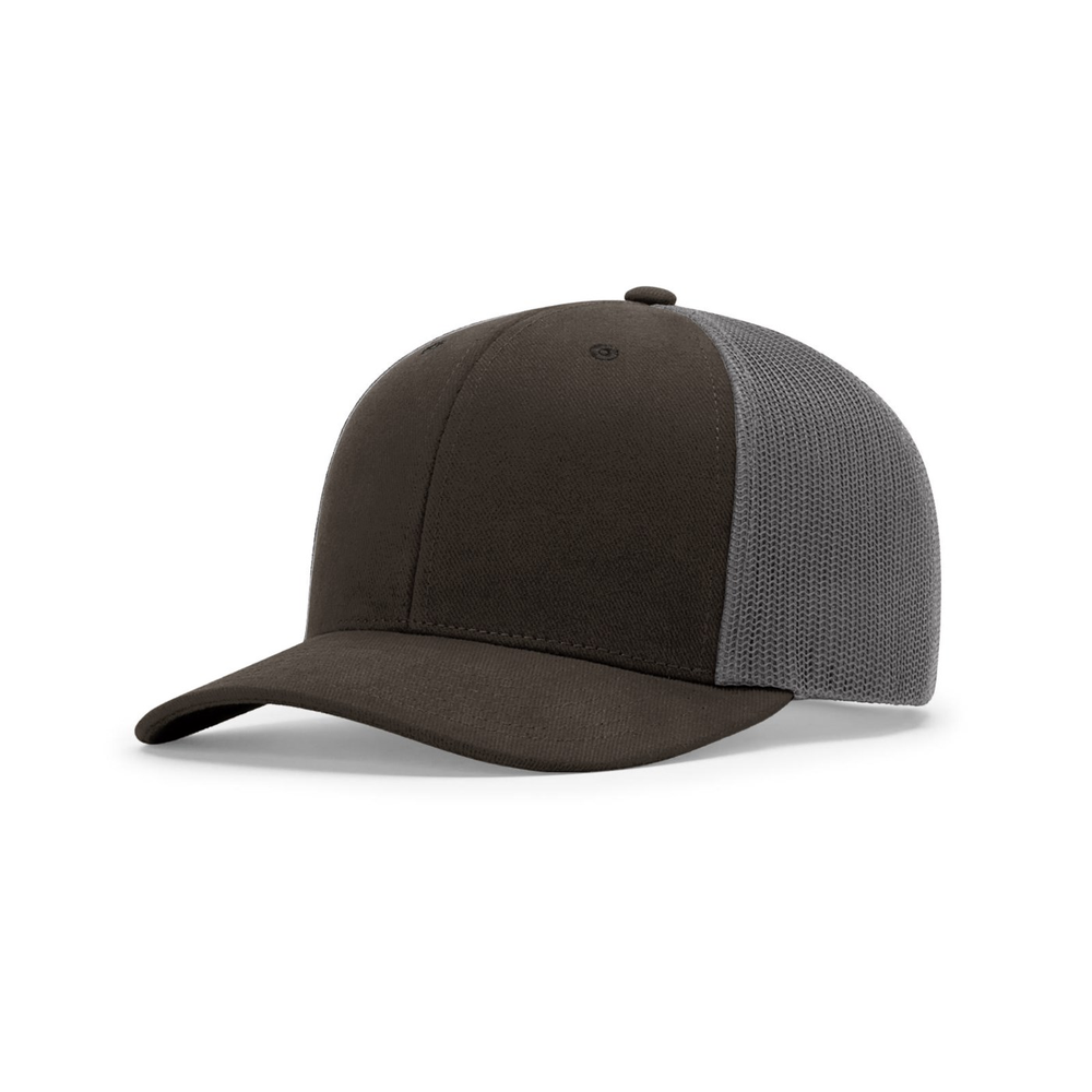 Richardson 112LN blank hat in Asphalt/Charcoal — front angled view