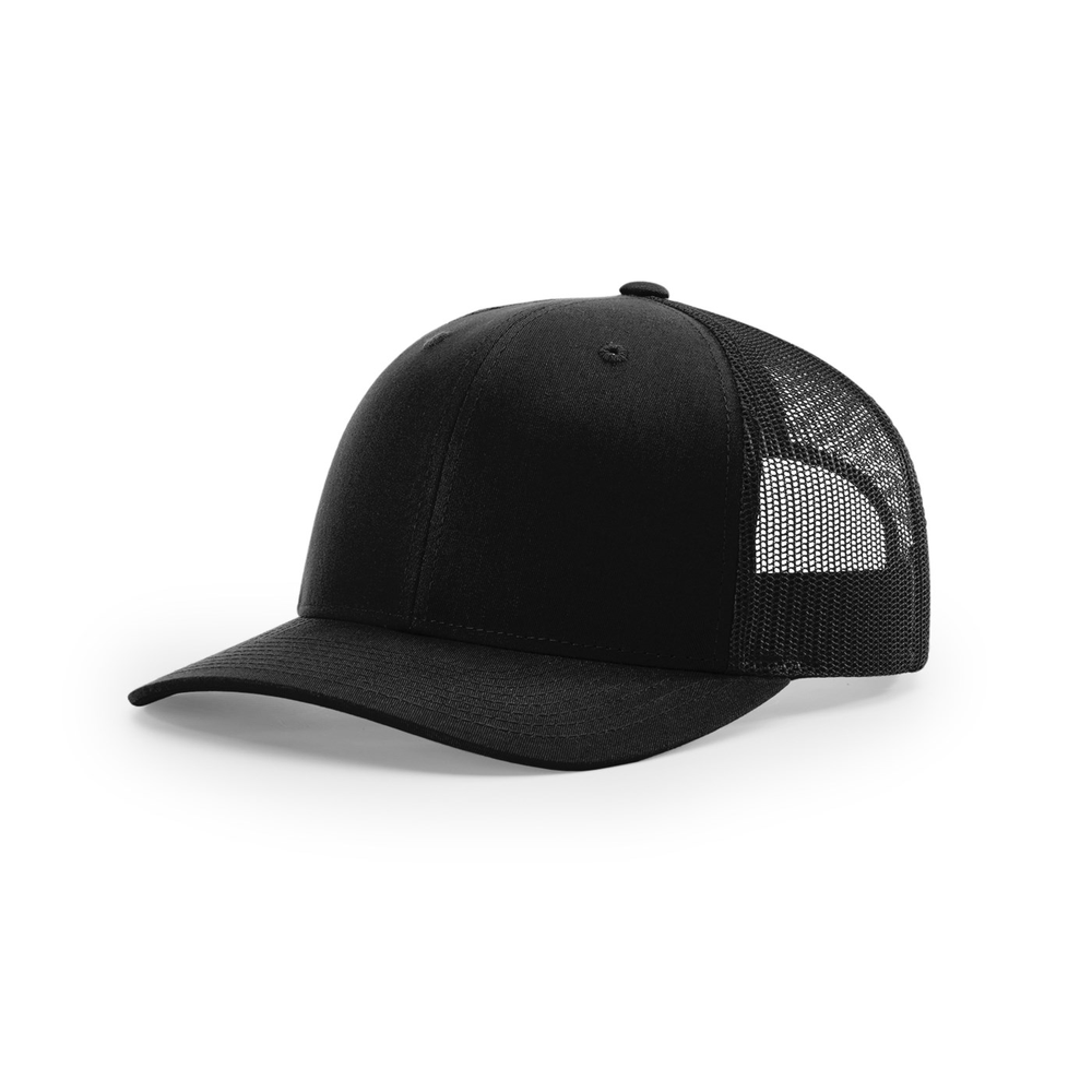 Richardson 112RE blank hat in Black — front angled view