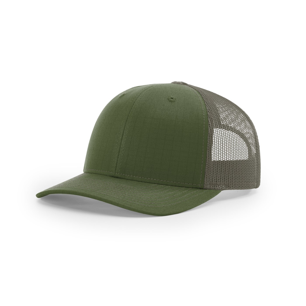 Richardson 112T blank hat in Army Olive — front angled view