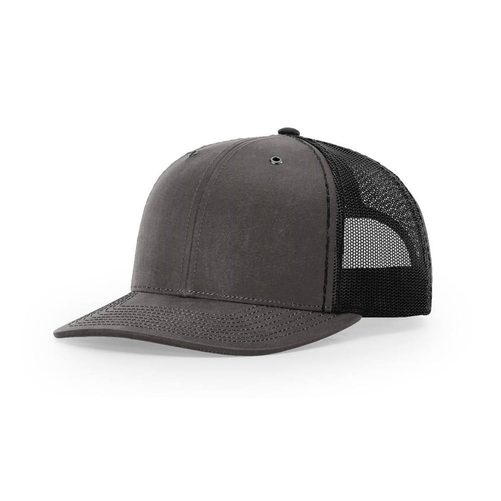 Richardson 112WF blank hat in Charcoal/Black — front angled view
