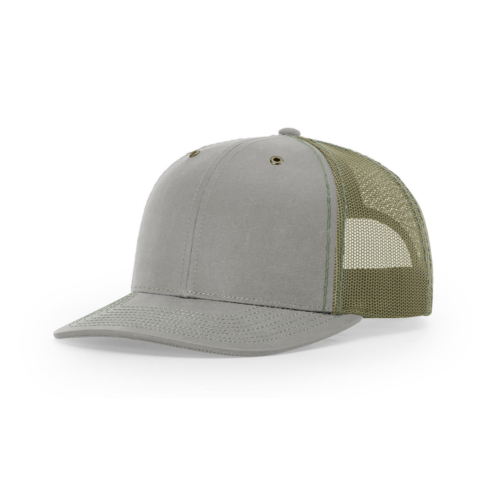 Richardson 112WF blank hat in Khaki/Loden — front angled view