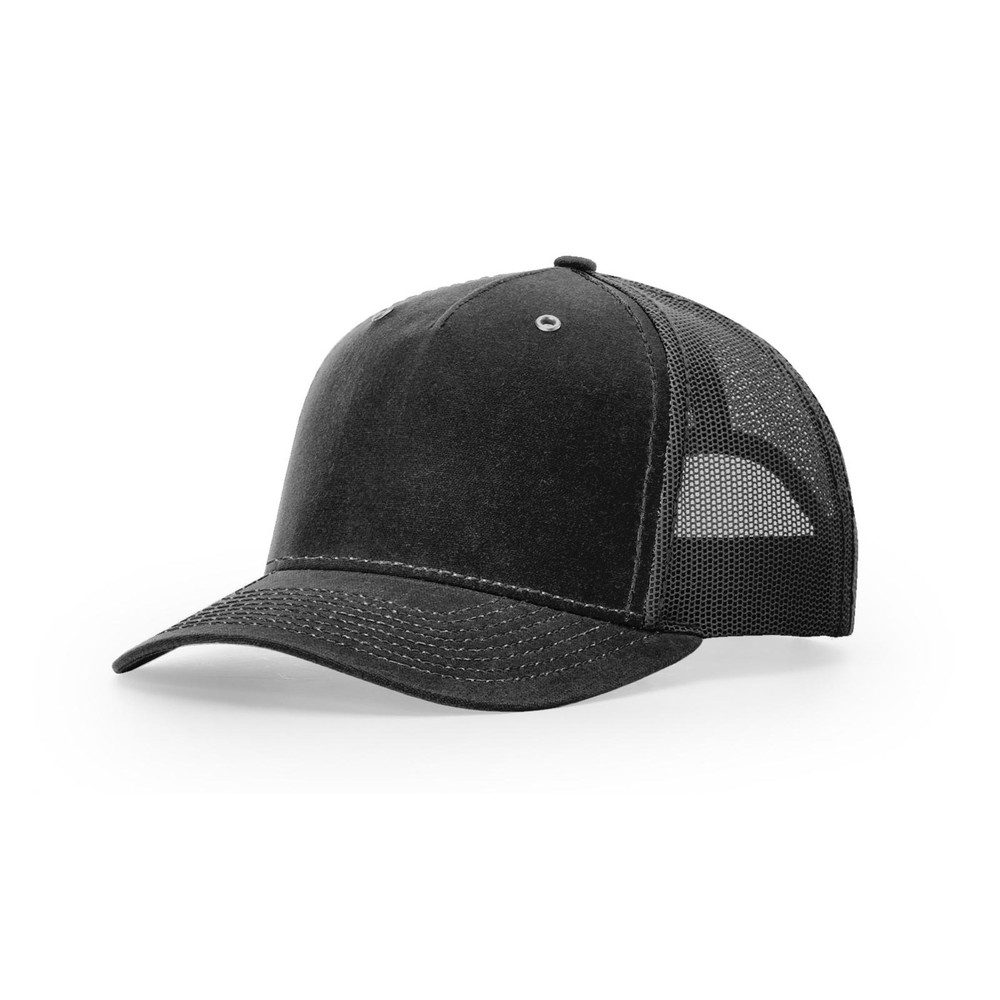 Richardson 112WH blank hat in Black — front angled view