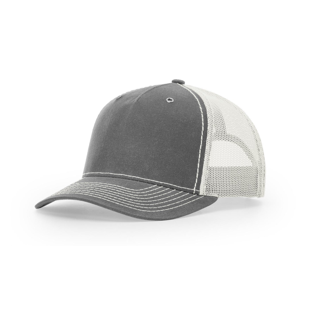 Richardson 112WH blank hat in Rhino/Light Grey — front angled view