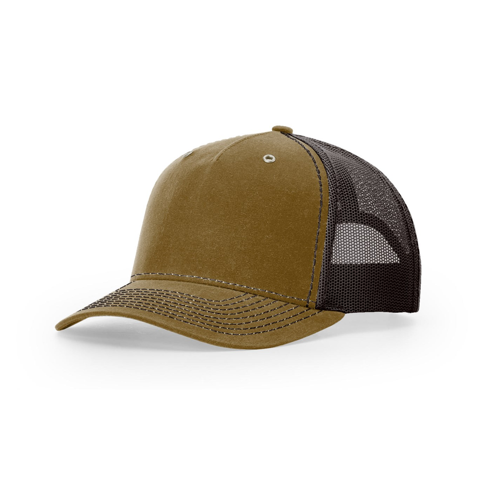 Richardson 112WH blank hat in Whiskey/Brown — front angled view
