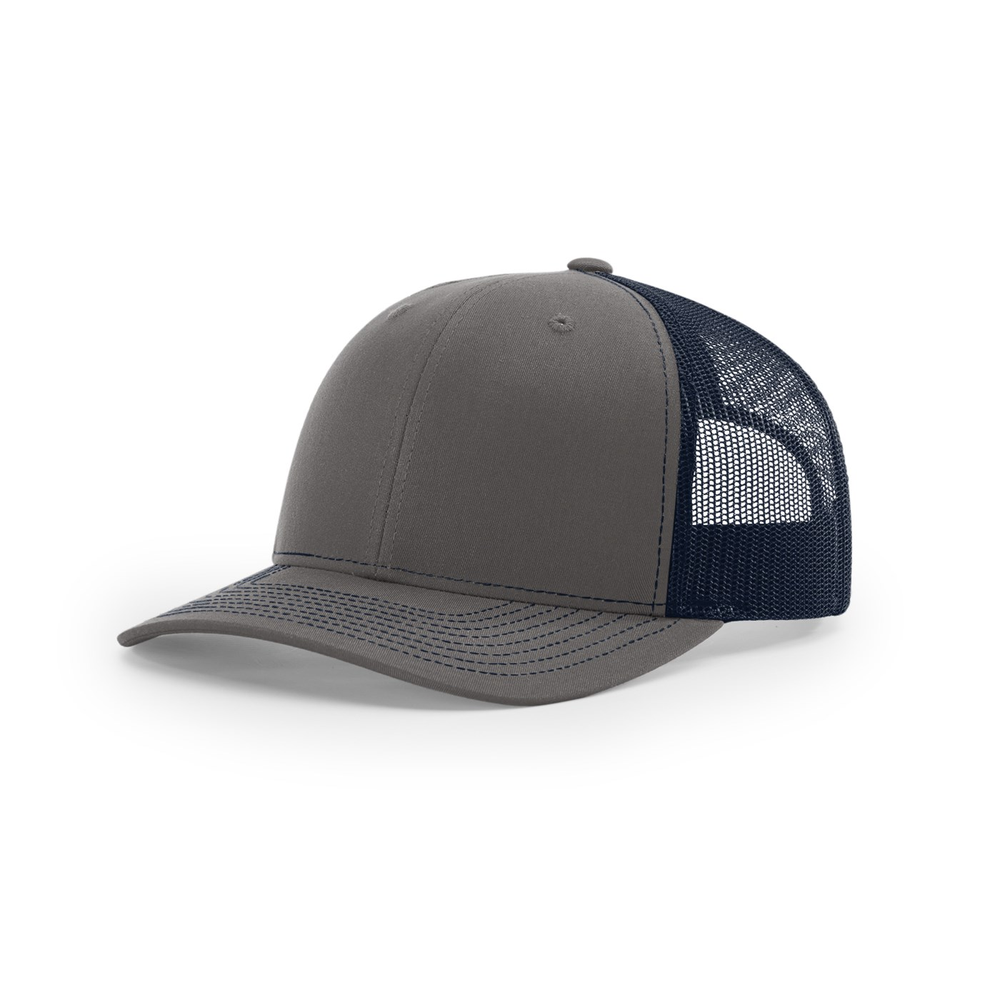 Richardson 112 blank hat in Charcoal/Navy — front angled view