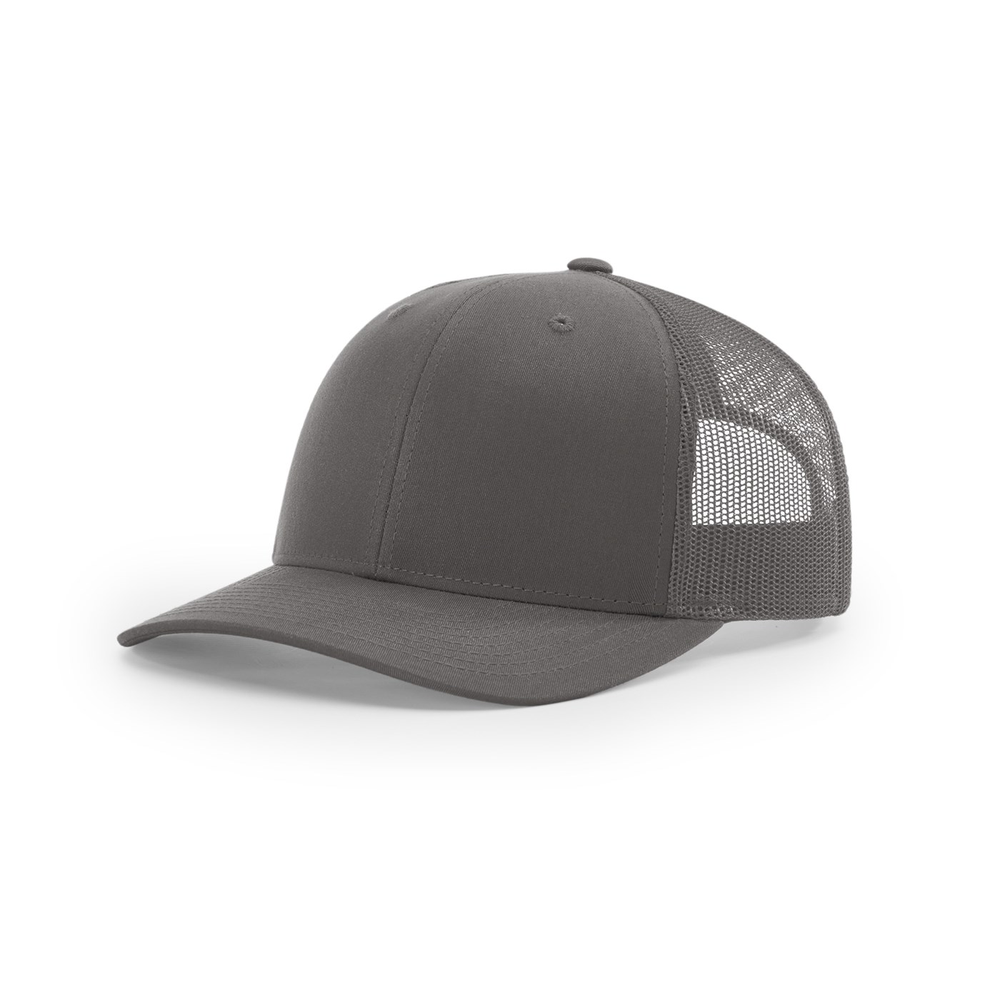 Richardson 112 blank hat in Charcoal — front angled view