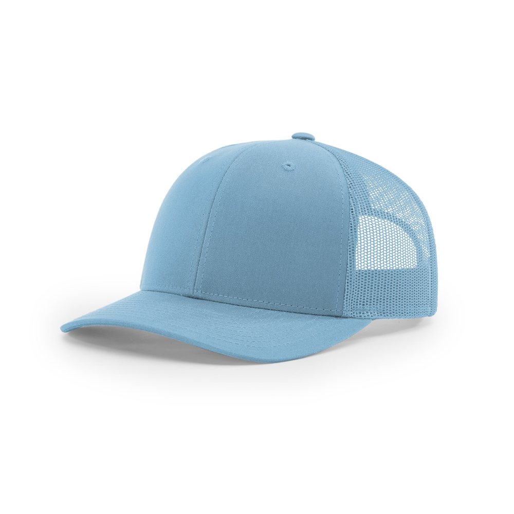 Richardson 112 blank hat in Columbia Blue — front angled view