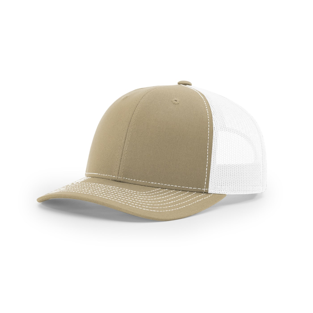Richardson 112 blank hat in Khaki/White — front angled view