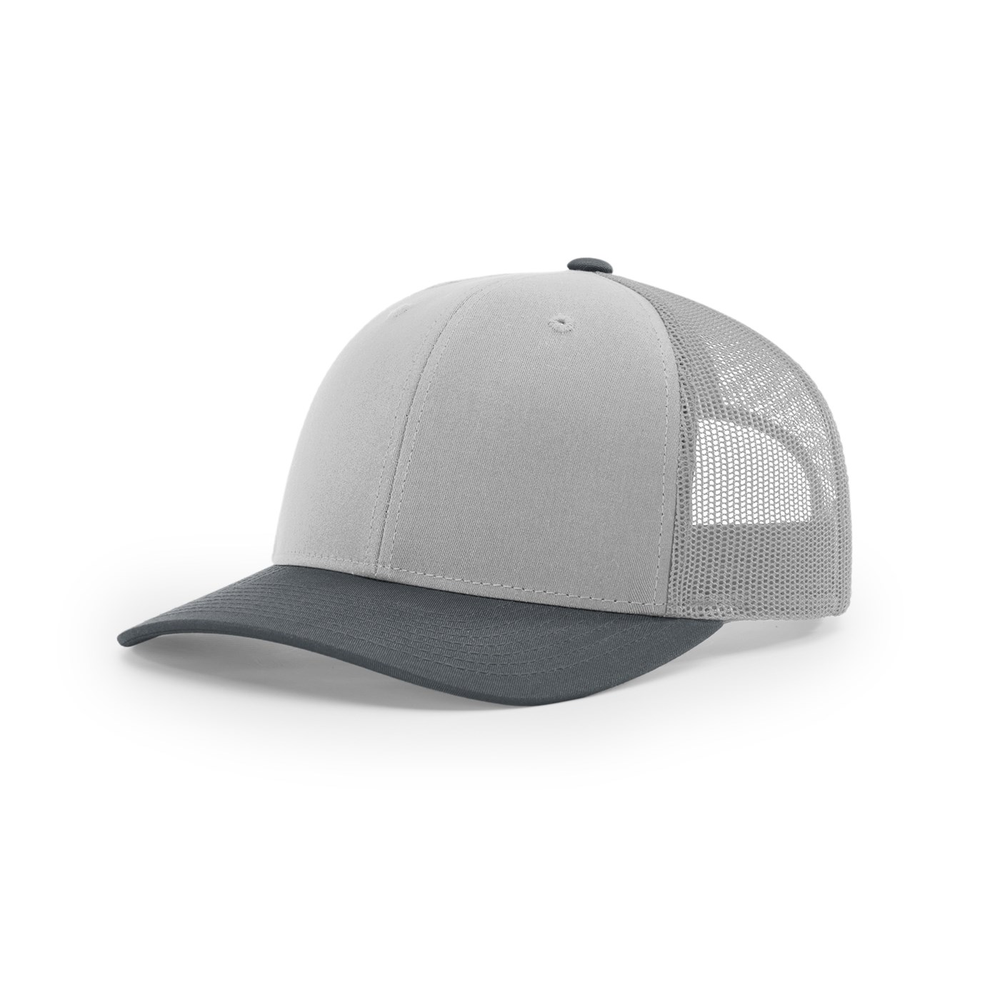 Richardson 112 blank hat in Light Grey/Gunmetal — front angled view