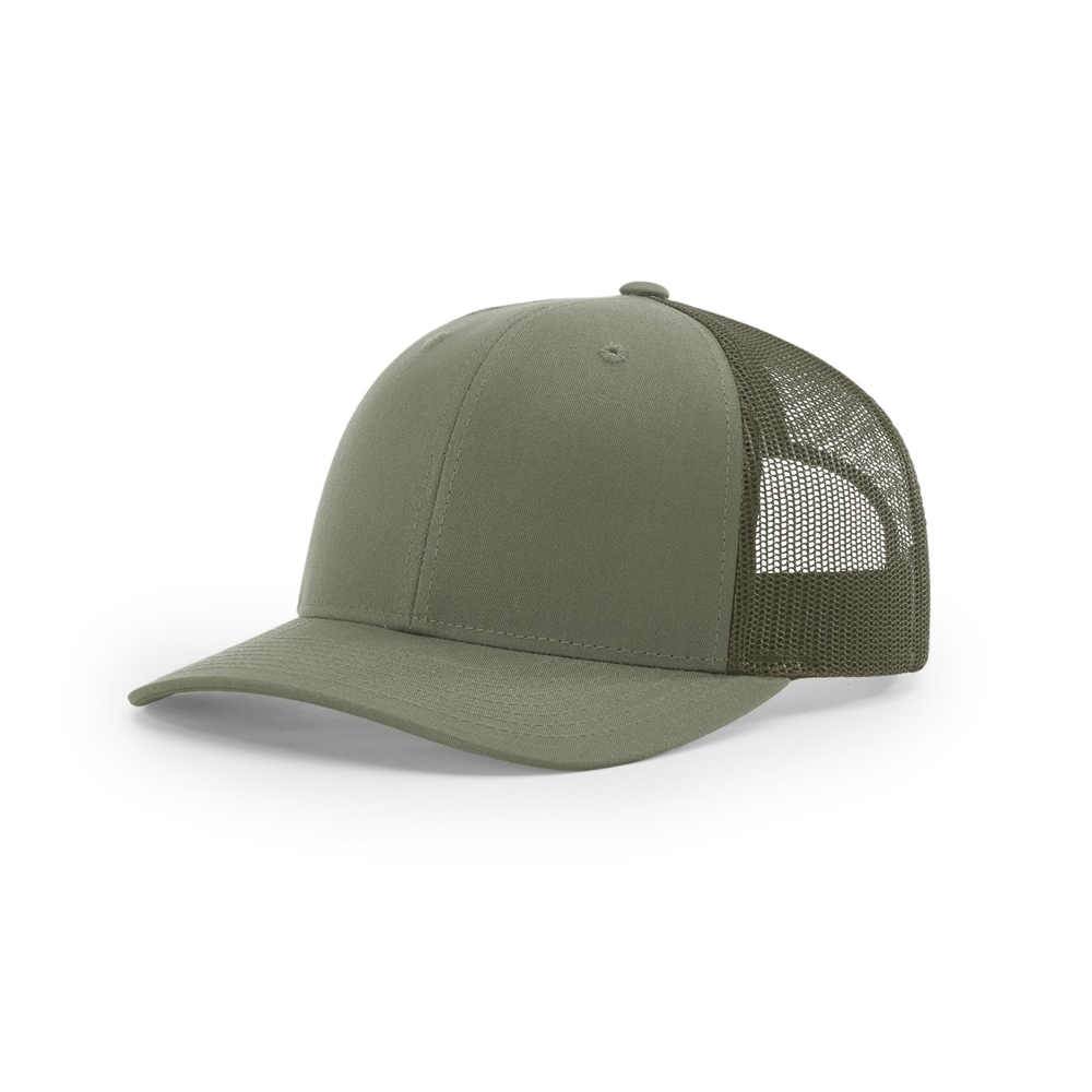 Richardson 112 blank hat in Loden — front angled view