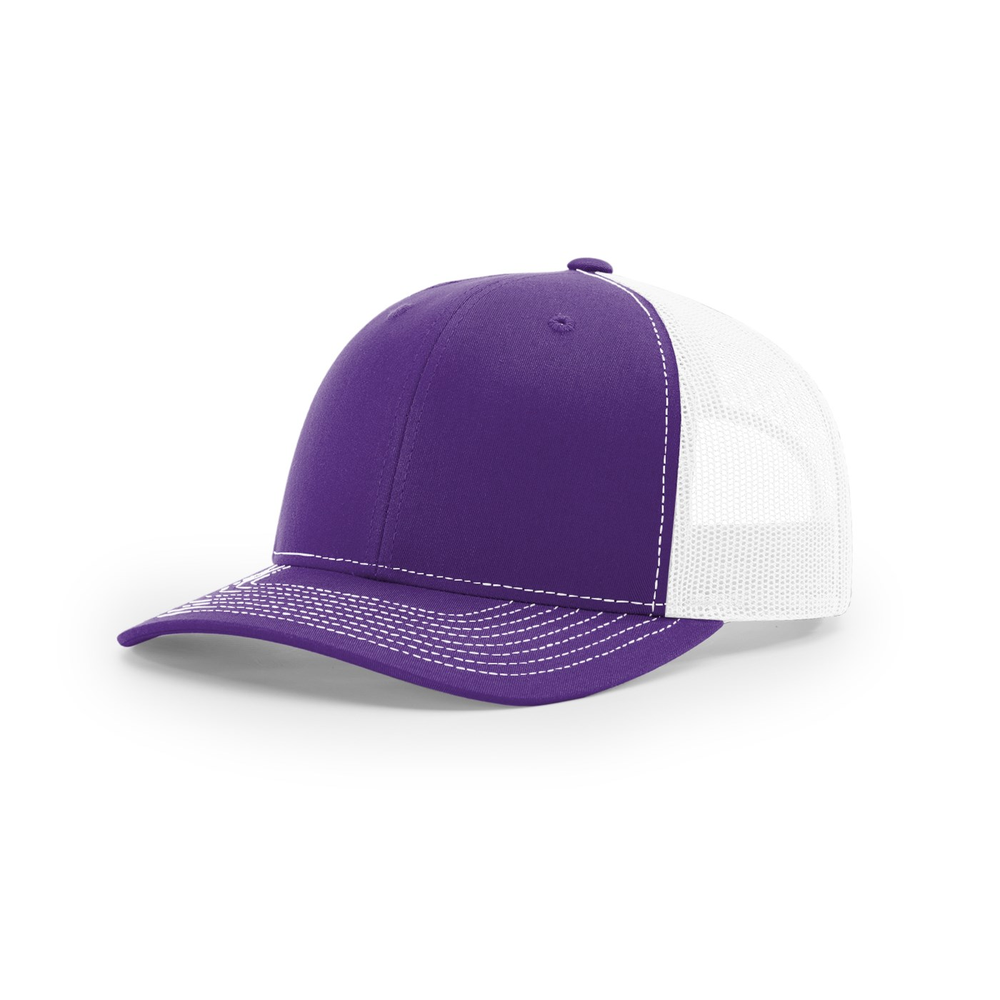 Richardson 112 blank hat in Purple/White — front angled view