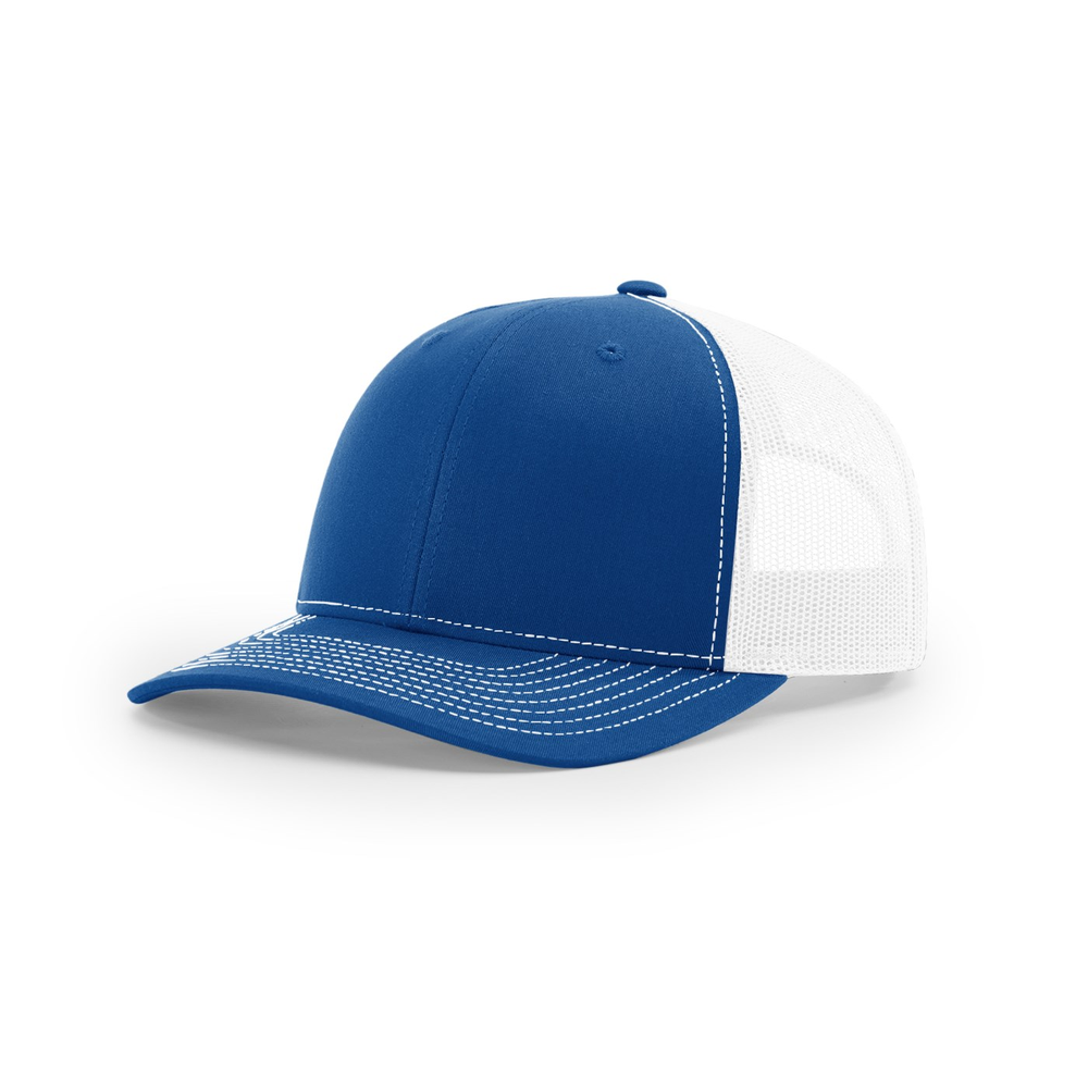 Richardson 112 blank hat in Royal/White — front angled view