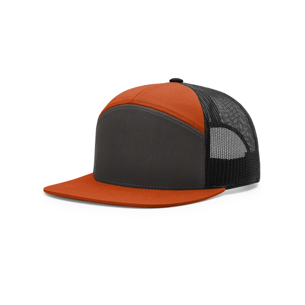 Richardson 168 blank cap – Charcoal/Burnt Orange/Black