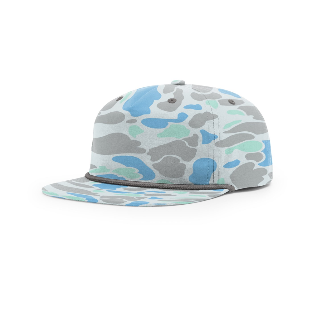 Richardson 256P blank hat in Saltwater Duck w/ Charcoal Rope — front angled view