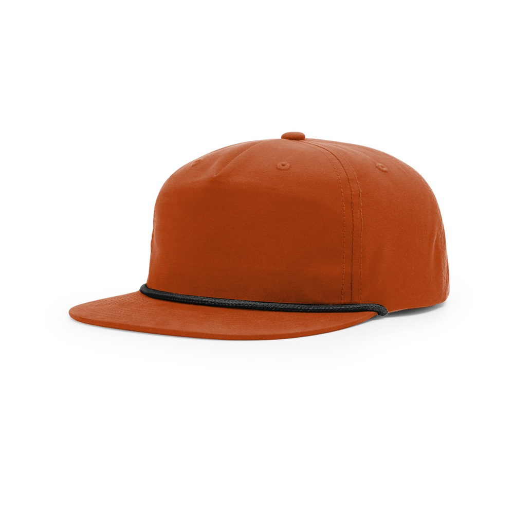 Richardson 256 blank hat in Dark Orange/Black — front angled view