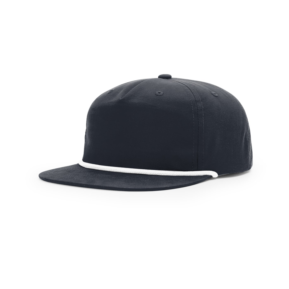 Richardson 256 blank hat in Midnight Navy/White — front angled view