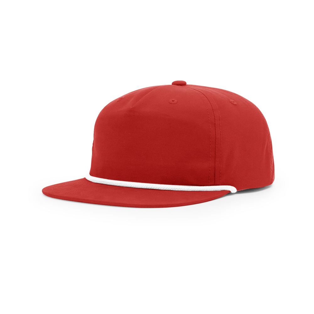 Richardson 256 blank hat in Red/White — front angled view