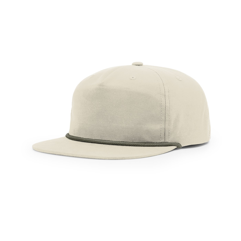 Richardson 256 blank hat in Sand Dune/Loden — front angled view