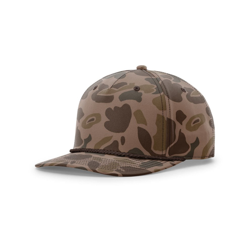 Richardson 258P blank hat in Bark Duck Camo/Brown — front angled view