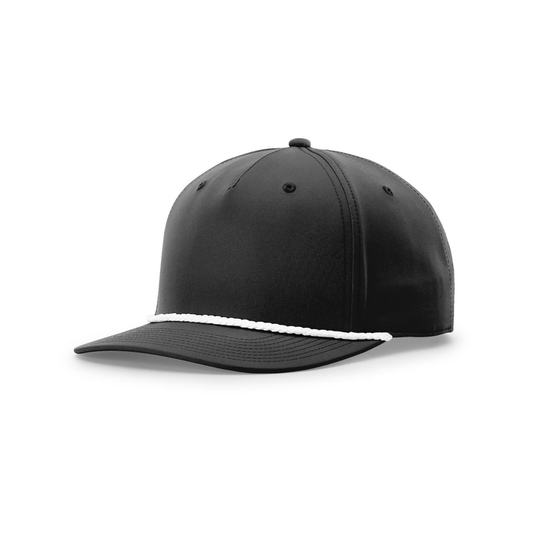 Richardson 258 blank hat in Black/White — front angled view