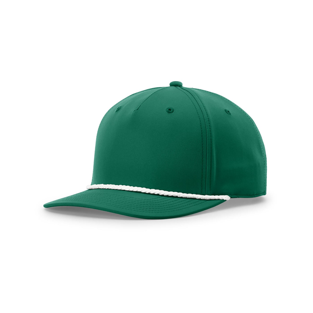 Richardson 258 blank hat in Kelly/White — front angled view