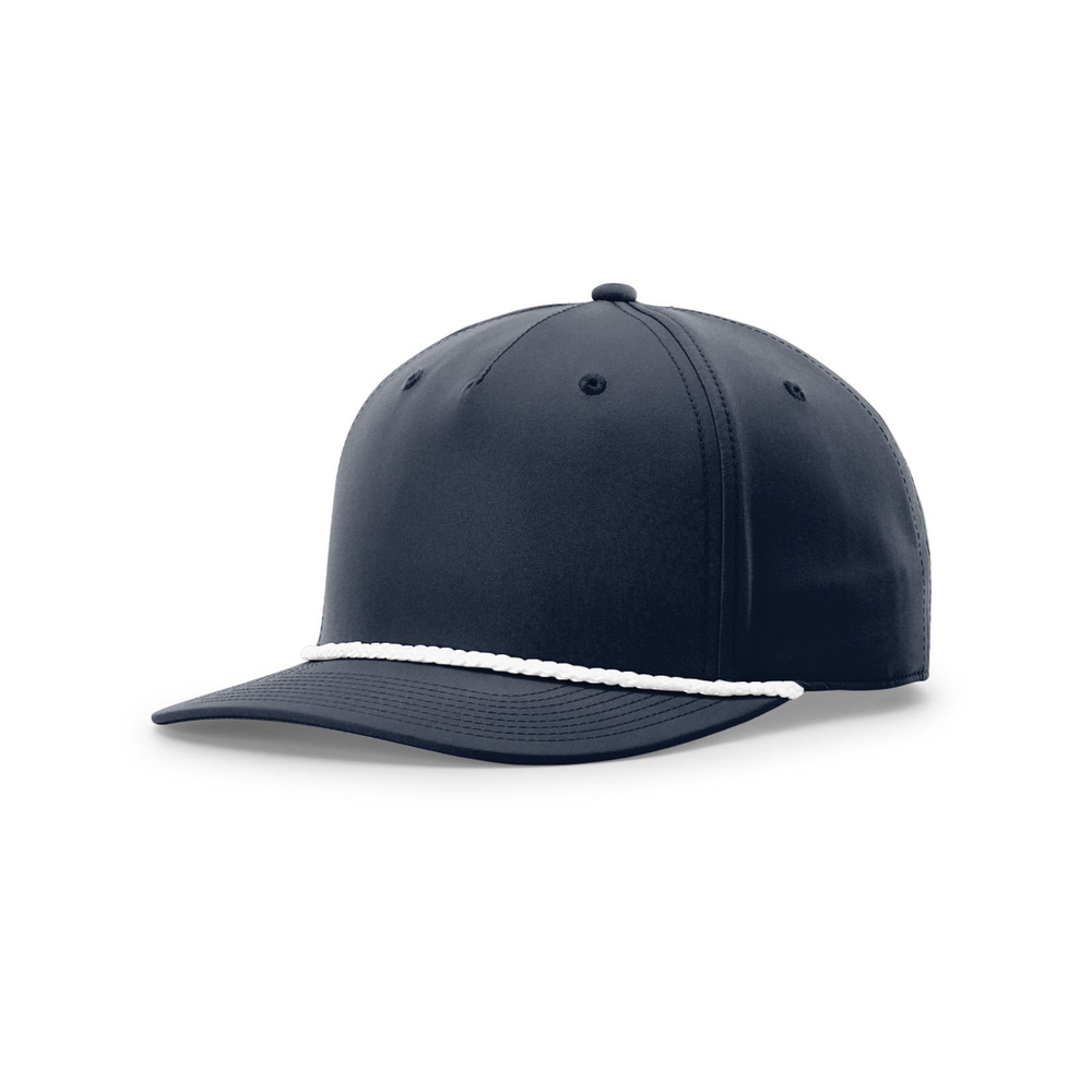 Richardson 258 blank hat in Navy/White — front angled view