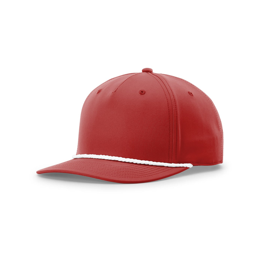 Richardson 258 blank hat in Red/White — front angled view