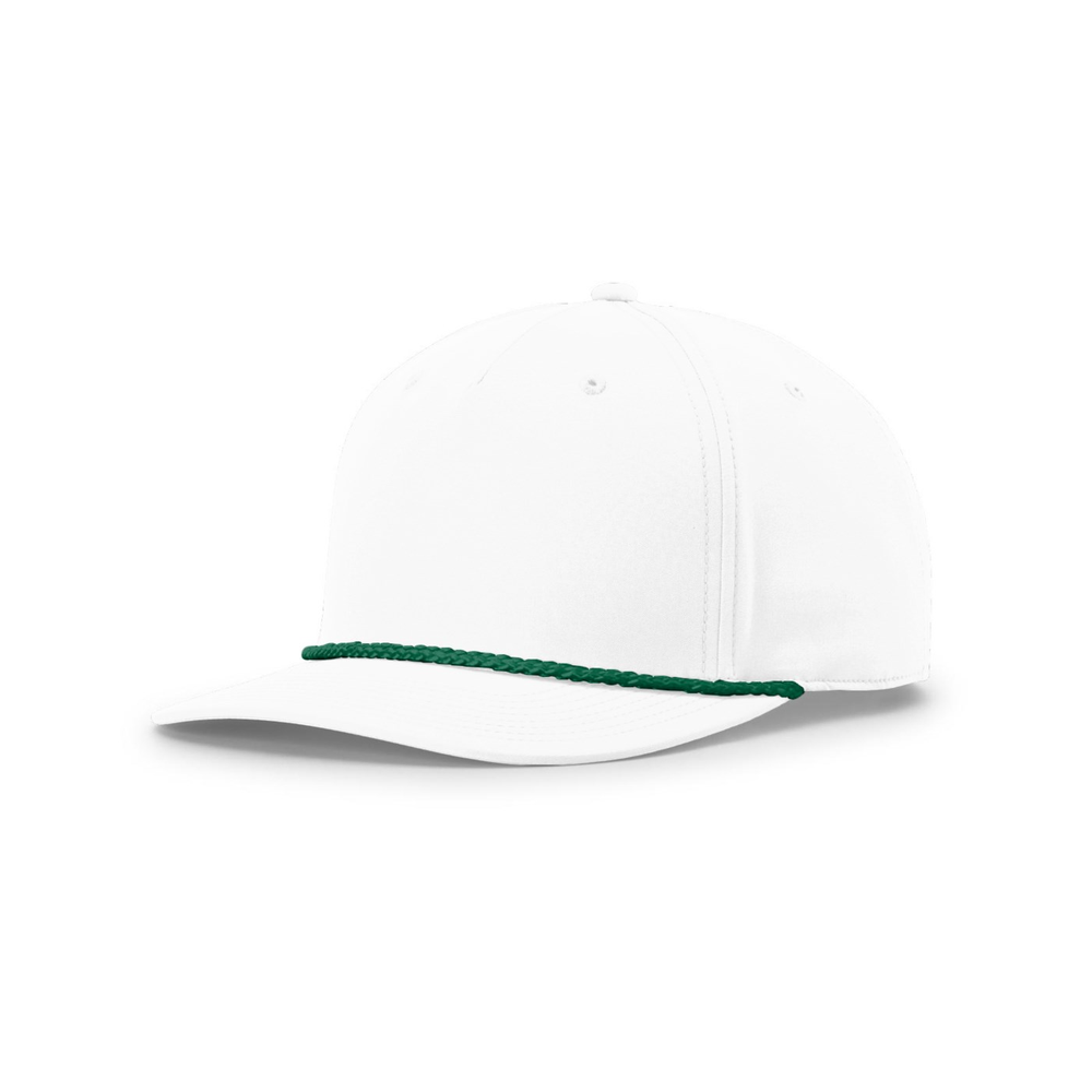 Richardson 258 blank hat in White/Kelly — front angled view