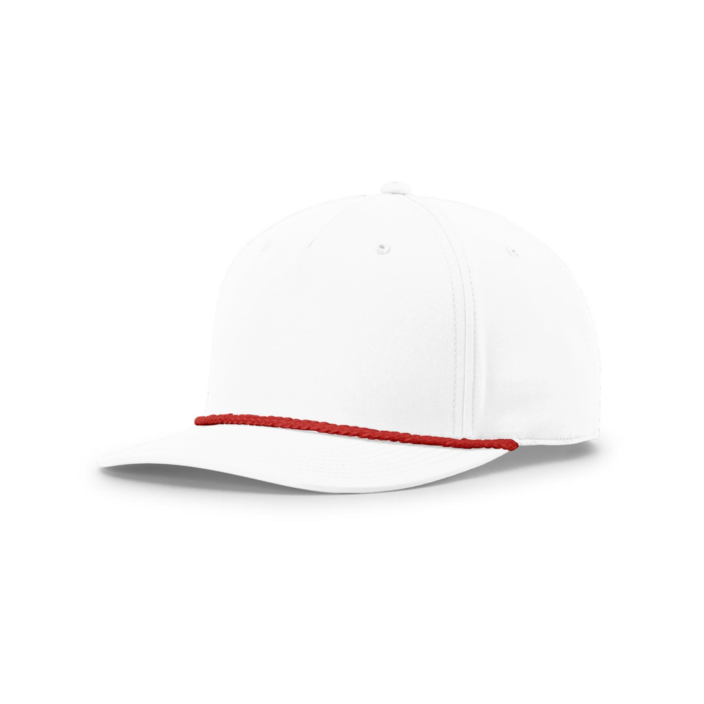 Richardson 258 blank hat in White/Red — front angled view