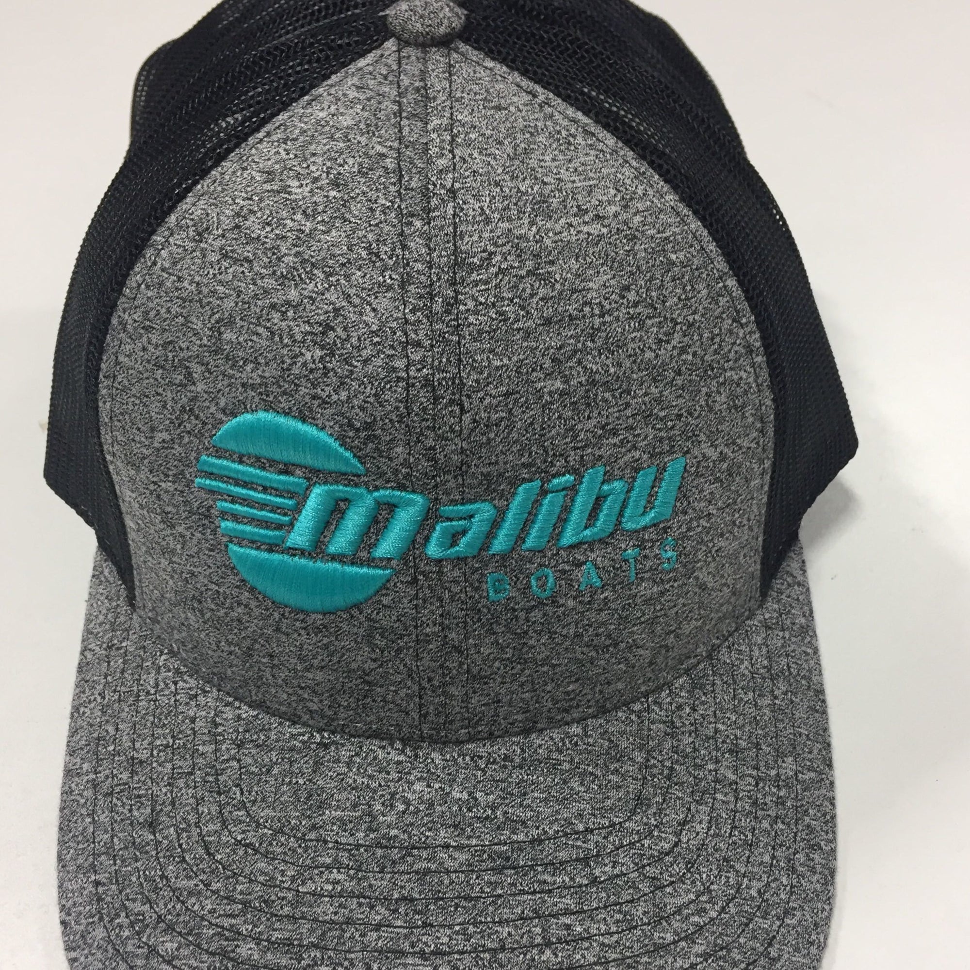 Heather Black Malibu with Teal Embroidery