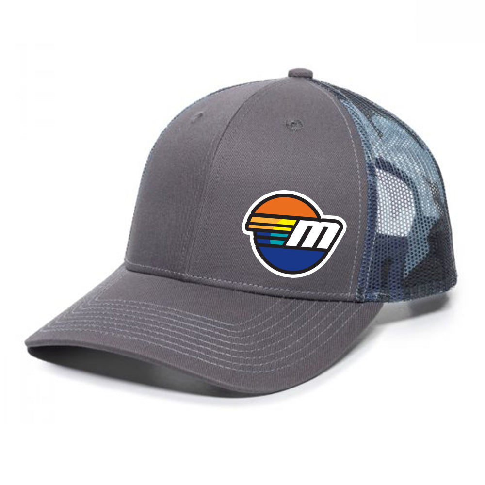 Gray/Camo Blue Malibu with Multi-Colored Embroidered Patch