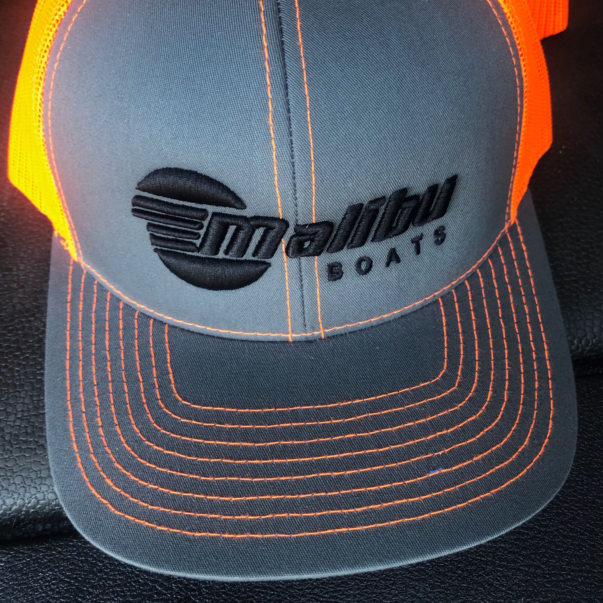 Gray/Orange Malibu with Black Embroidery